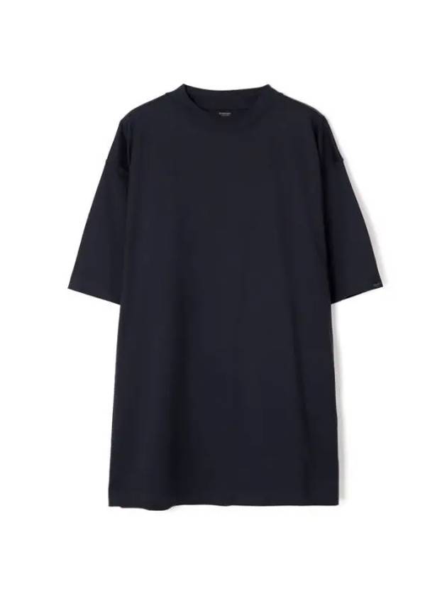 Luxury Balenciaga Trending 2025 Cotton Crew Neck Short Sleeve T-Shirt Navy