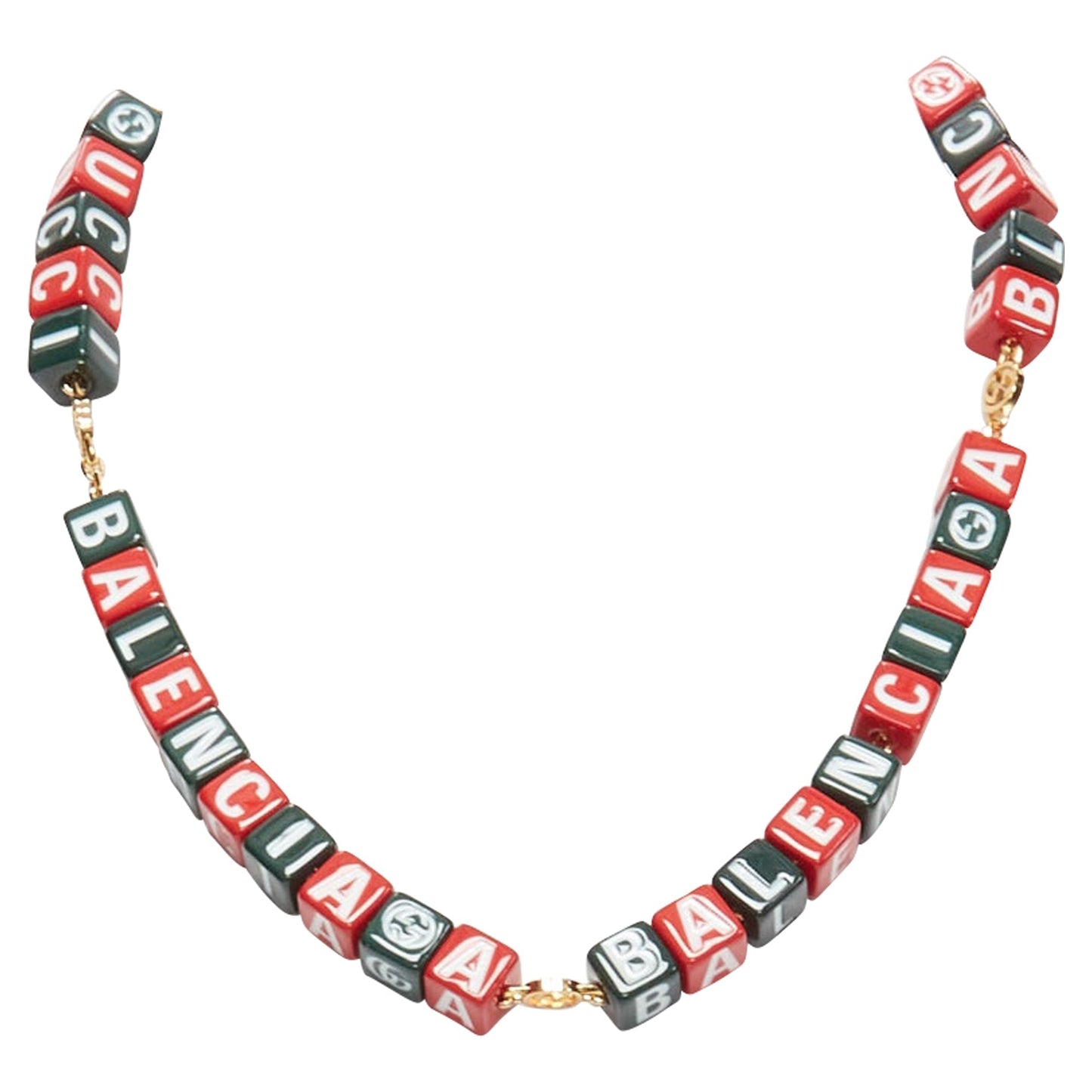 Gucci Luxury Balenciaga Trending 2025 Hacker Project Symbols Cubes Short Necklace