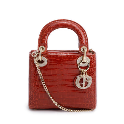 Christian Dior Red Crocodile Crystal Embellished Mini Lady Dior Bag