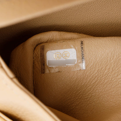 Chanel Beige Quilted Caviar Leather Classic Small Double Flap Bag