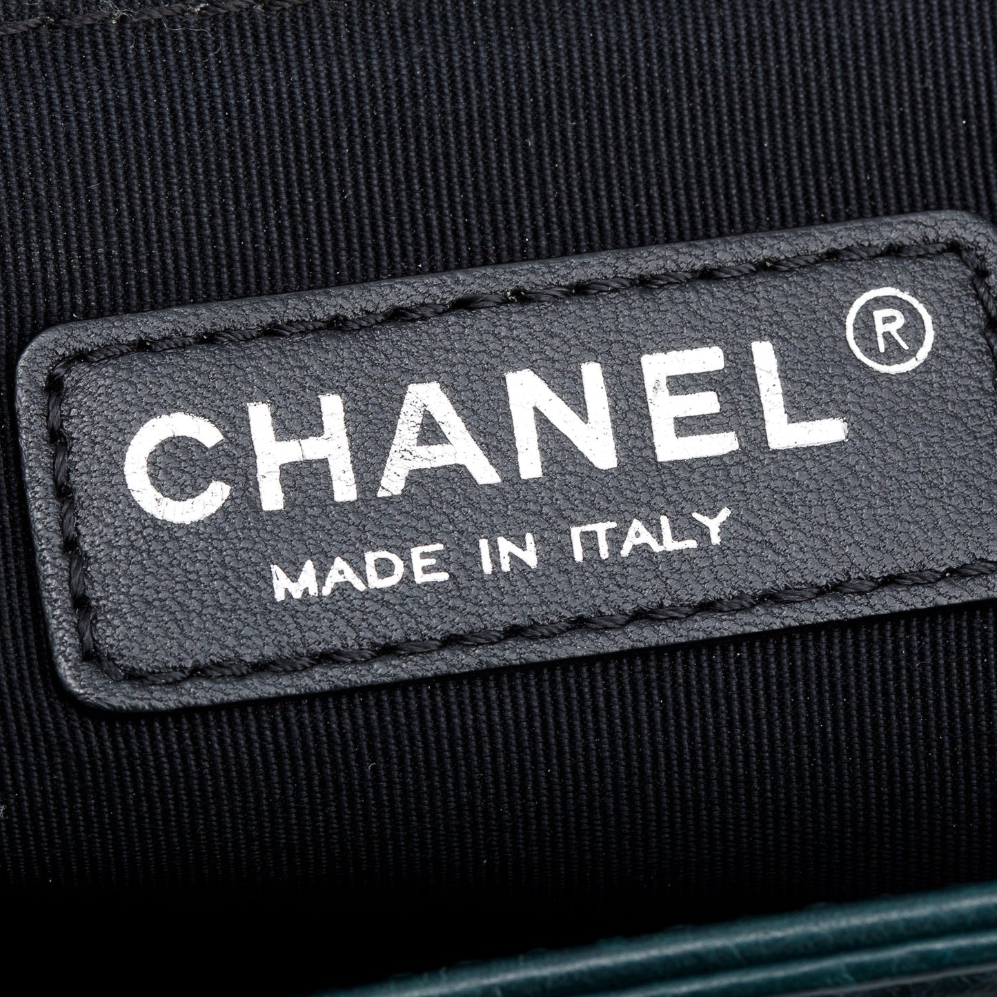 Chanel Green Calfskin Leather Wild Stitch Medium Boy Bag