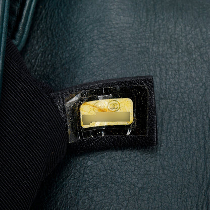 Chanel Green Calfskin Leather Wild Stitch Medium Boy Bag