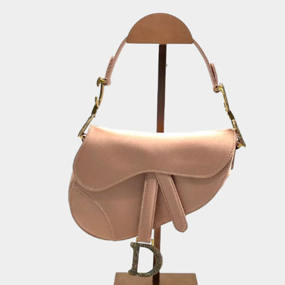 Dior Saddle 2019 Mini Silk Pink with Crystal Embedded Buckles