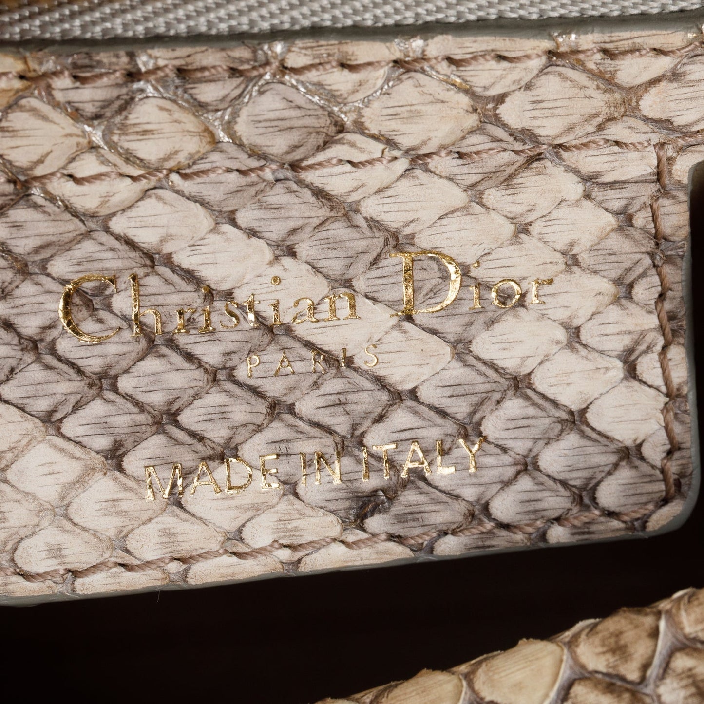 Christian Dior Gold Royal Python Medium Lady Dior Bag