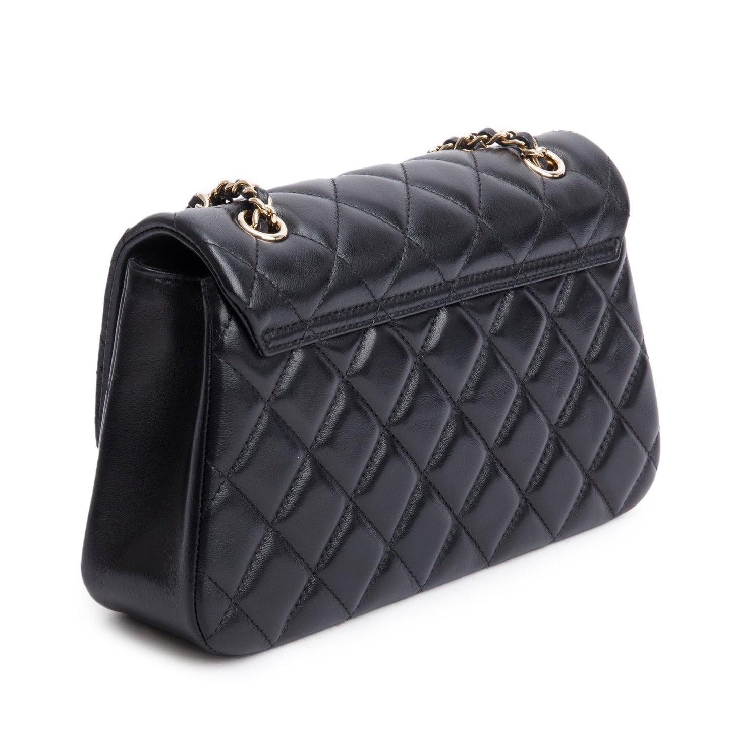 Chanel 2025 Black Quilted Lambskin Leather Small Flap Bag