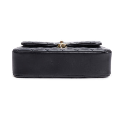 Chanel 2025 Black Quilted Lambskin Leather Small Flap Bag