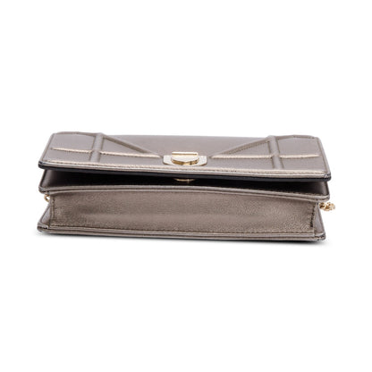 Christian Dior Metallic Gold Diorama Wallet on Chain