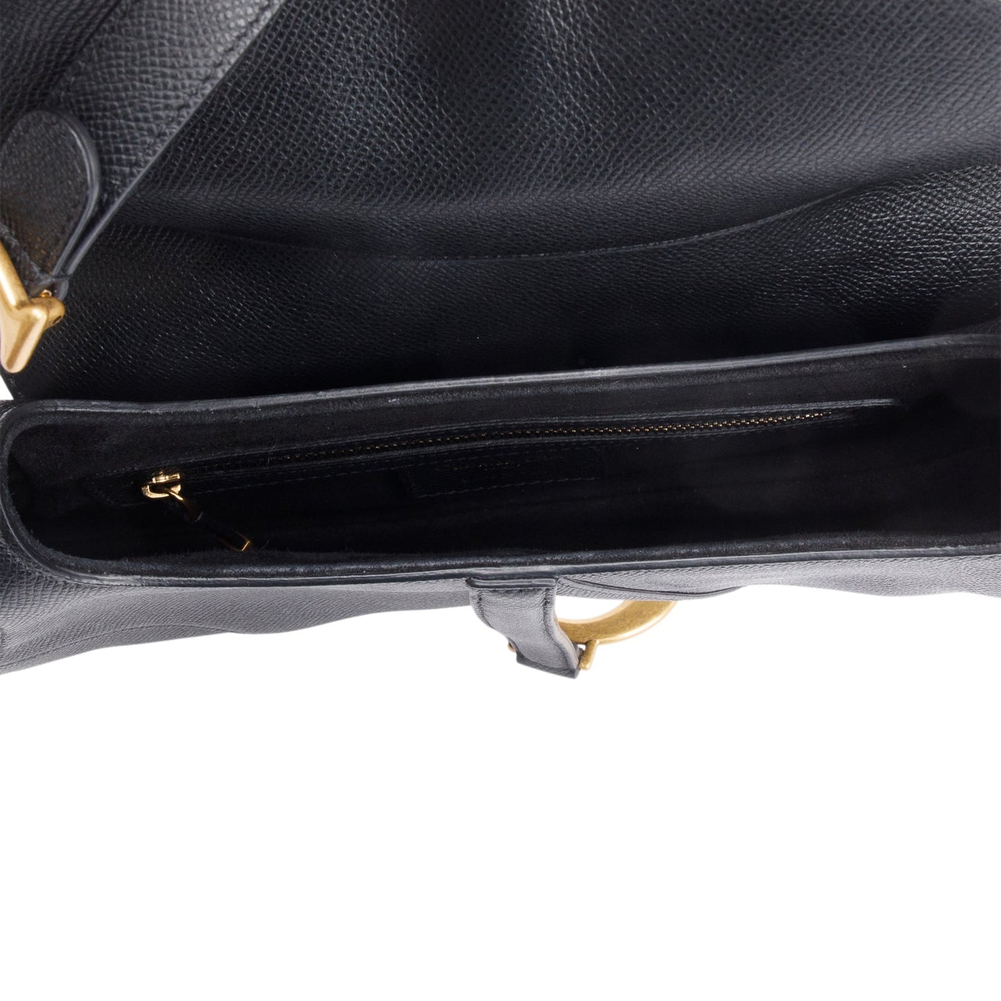Christian Dior 2020 Black Grained Calfskin Leather Saddle Bag