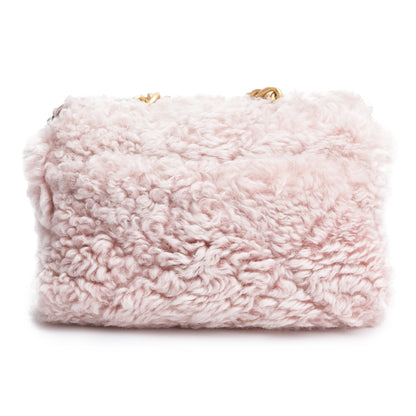Chanel 2020 Pink Shearling Medium 19 Flap Bag