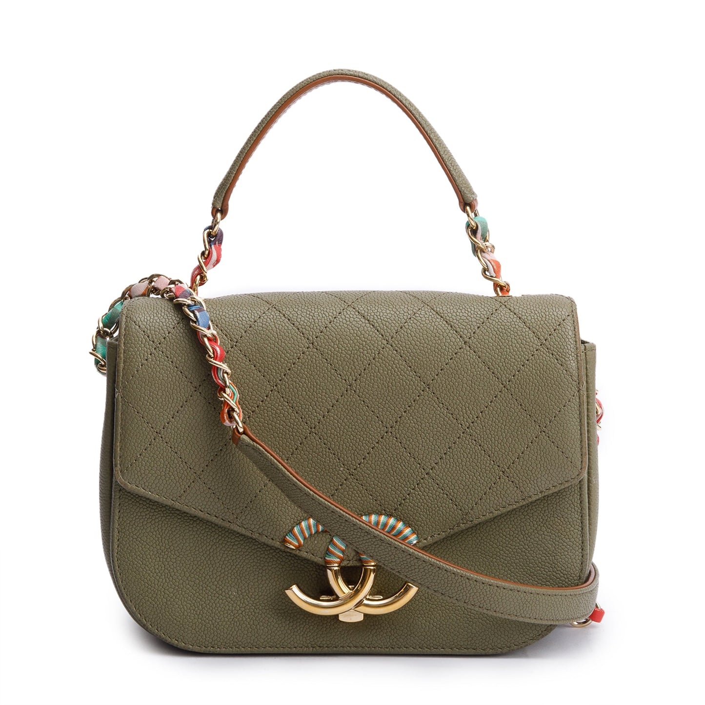 Chanel Green Caviar Paris-Cuba Thread Around Flap Bag