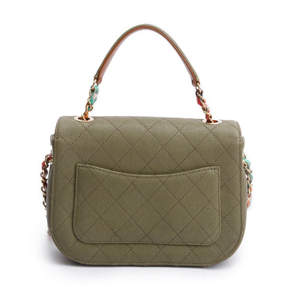 Chanel Green Caviar Paris-Cuba Thread Around Flap Bag