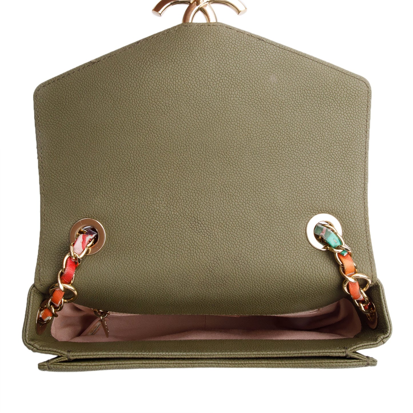 Chanel Green Caviar Paris-Cuba Thread Around Flap Bag