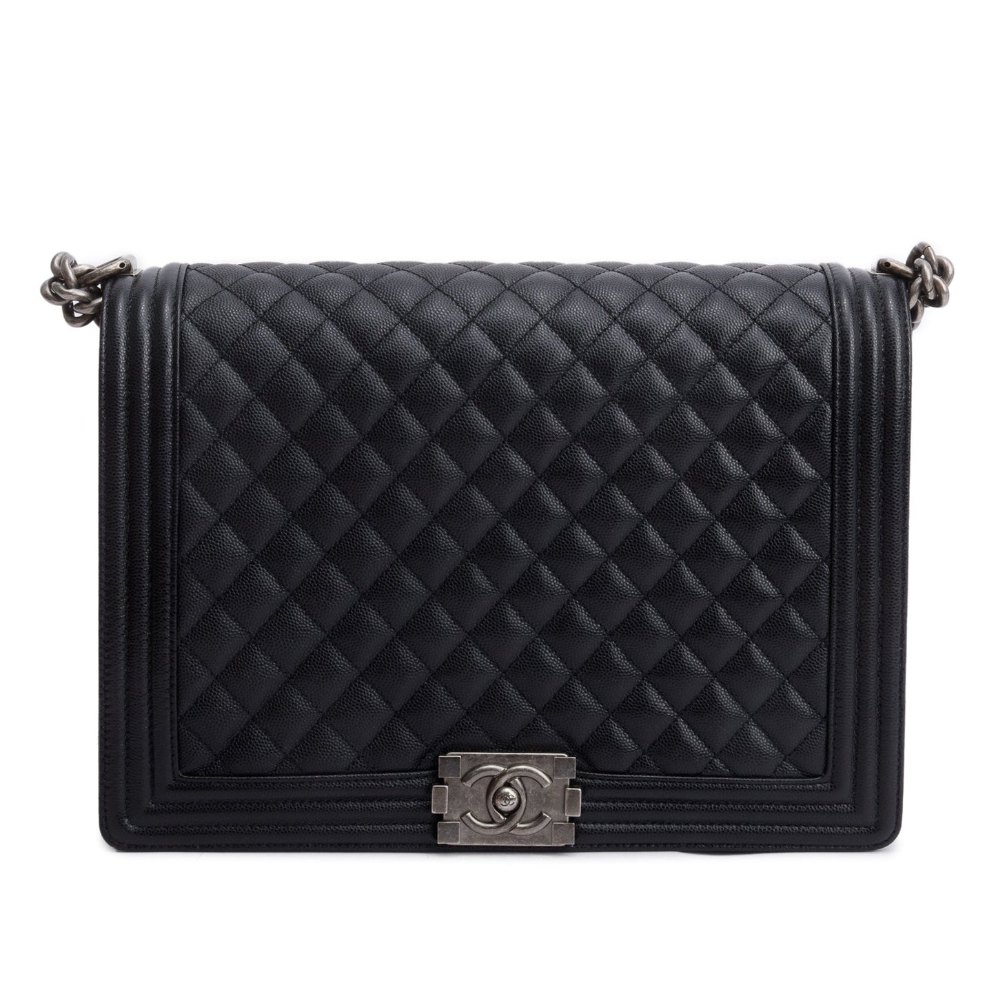 Chanel Black Quilted Caviar Leather XL Boy Bag