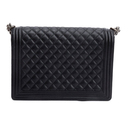 Chanel Black Quilted Caviar Leather XL Boy Bag