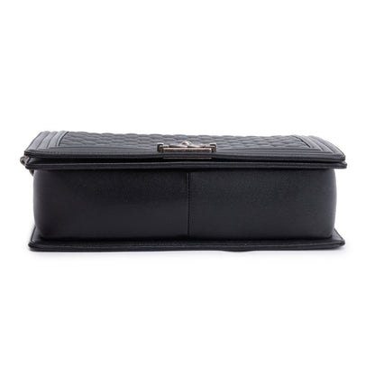 Chanel Black Quilted Caviar Leather XL Boy Bag