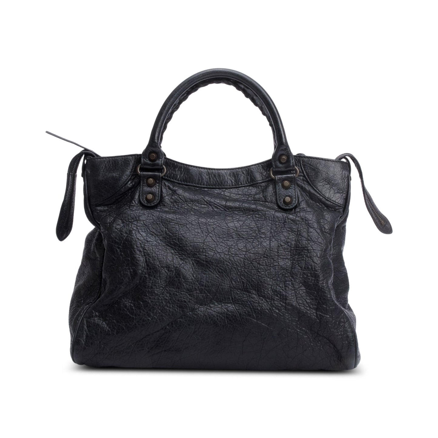 Balenciaga Black Agneu Leather Motocross Classic City Velo Bag