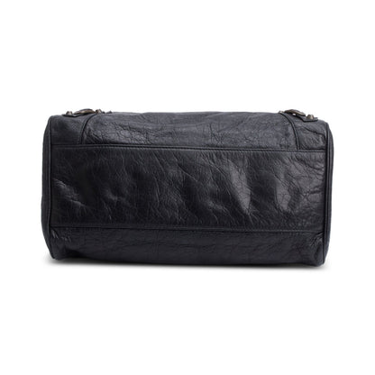 Balenciaga Black Agneu Leather Motocross Classic City Velo Bag
