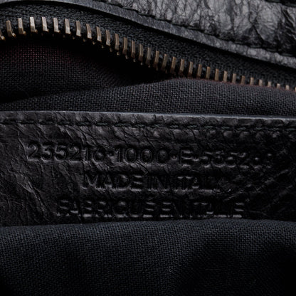 Balenciaga Black Agneu Leather Motocross Classic City Velo Bag