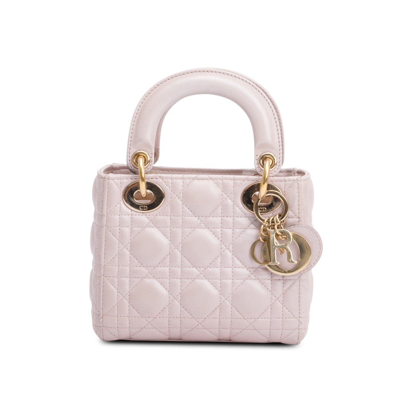 Christian Dior 2020 Pink Cannage Leather Mini Lady Dior Bag