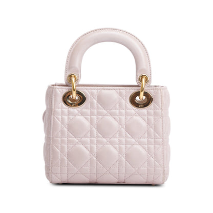 Christian Dior 2020 Pink Cannage Leather Mini Lady Dior Bag