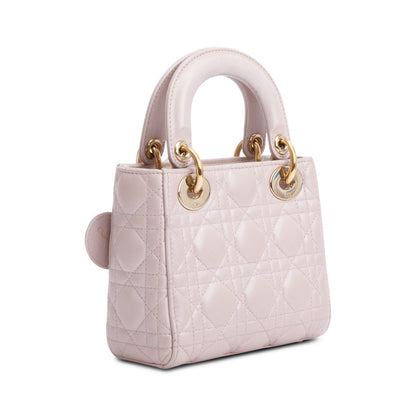 Christian Dior 2020 Pink Cannage Leather Mini Lady Dior Bag