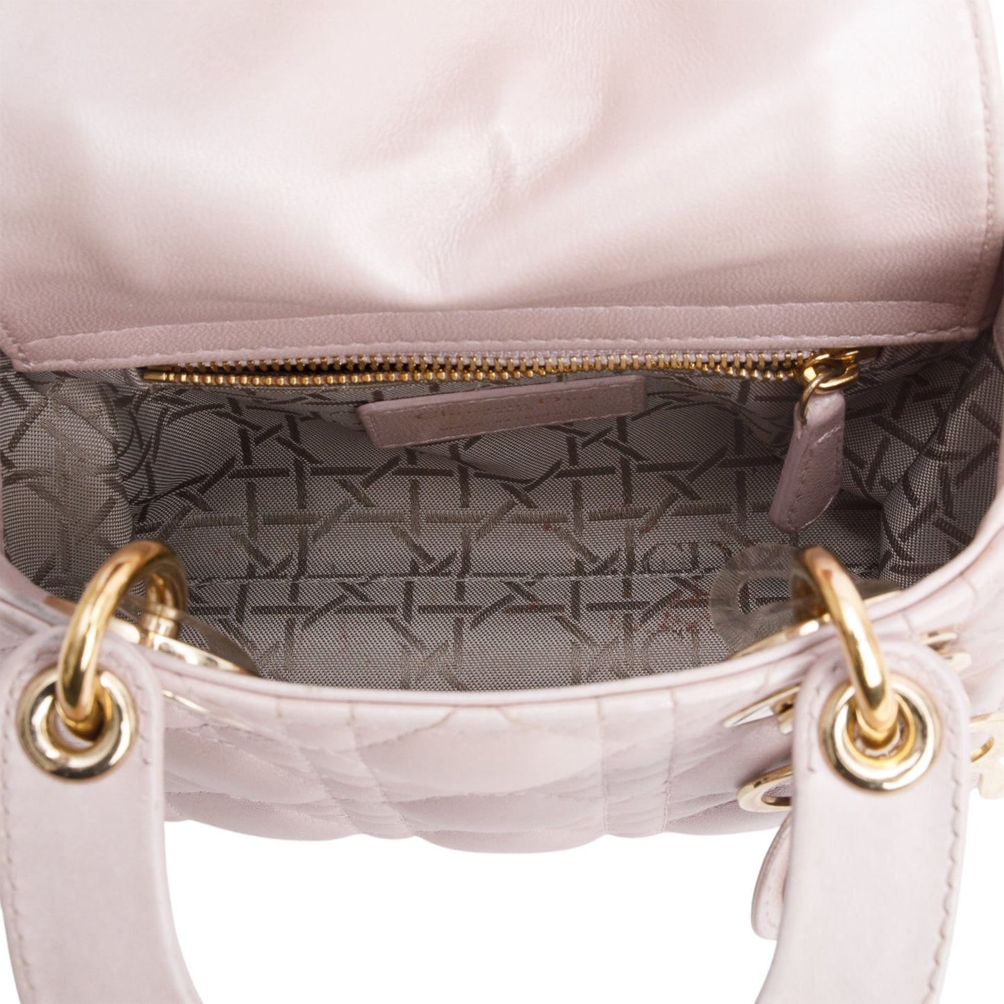 Christian Dior 2020 Pink Cannage Leather Mini Lady Dior Bag