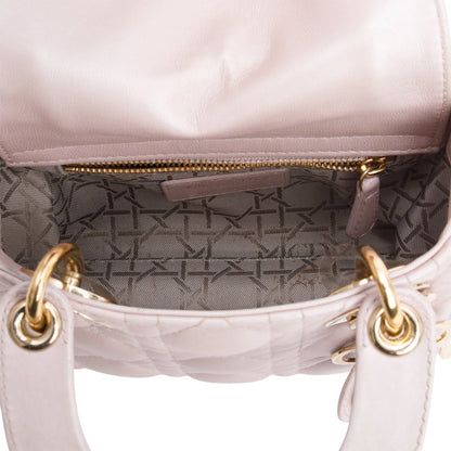 Christian Dior 2020 Pink Cannage Leather Mini Lady Dior Bag