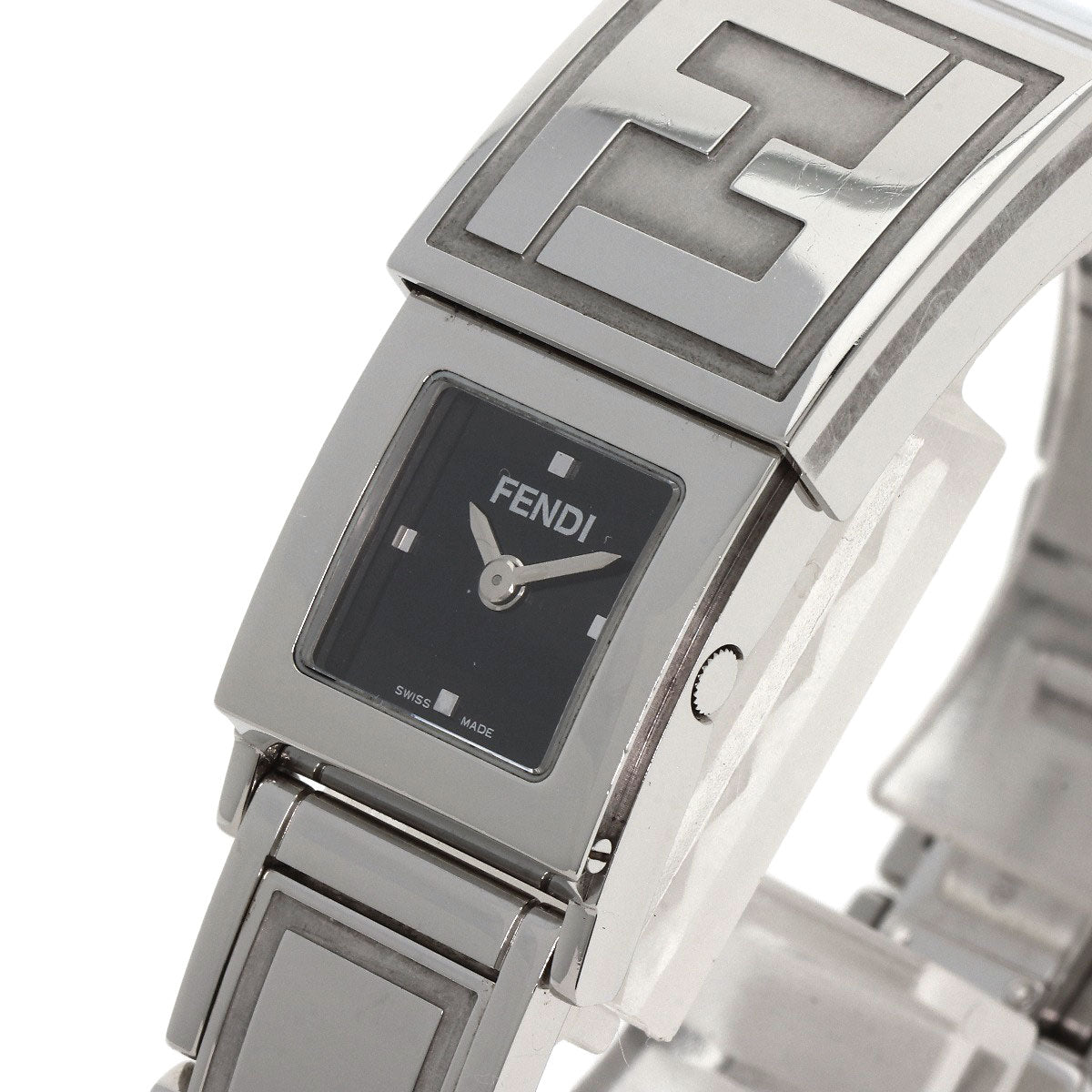 FENDI Watches Quartz 5400L Stainless Steel , Stainless Steel Silver secret black dial Women
