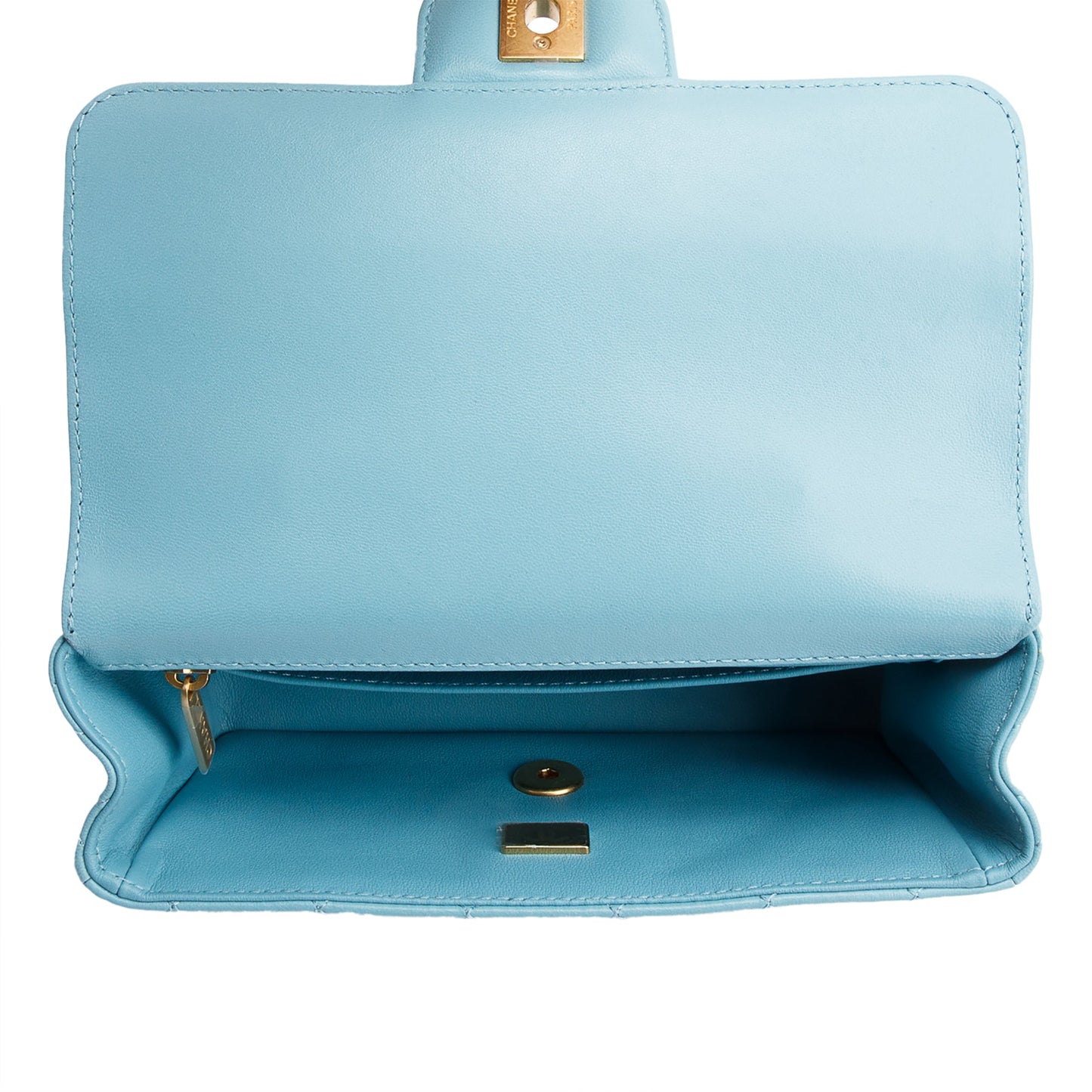 Chanel Turquoise Quilted Lambskin Leather Rectangular Mini Crystal Top Flap Bag