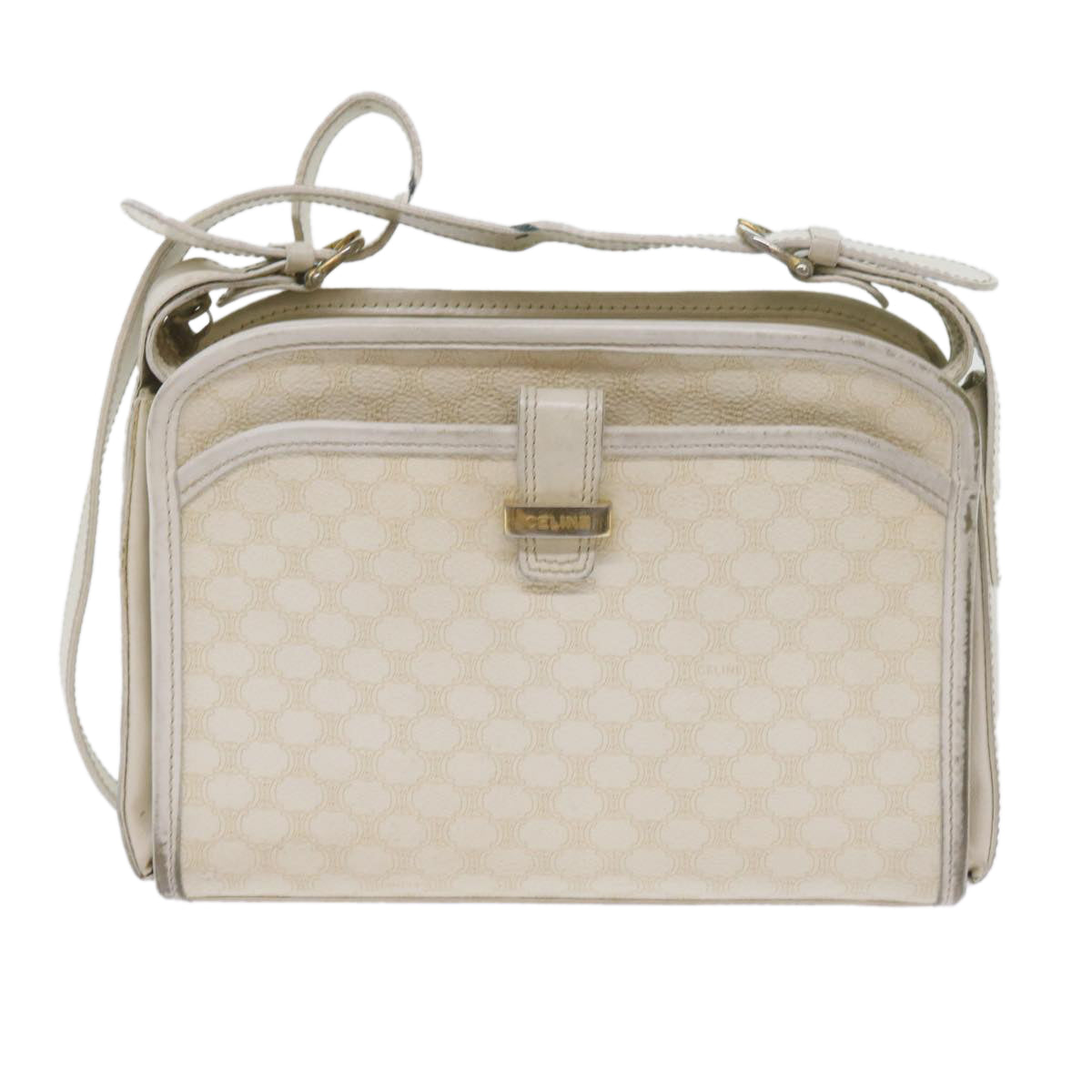 Luxury CELINE Macadam Canvas Shoulder Bag PVC Leather Whe  61105