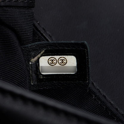 Chanel Black Quilted Lambskin Leather Small Boy Bag