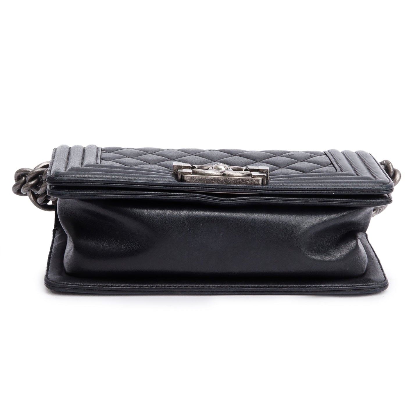 Chanel Black Quilted Lambskin Leather Small Boy Bag