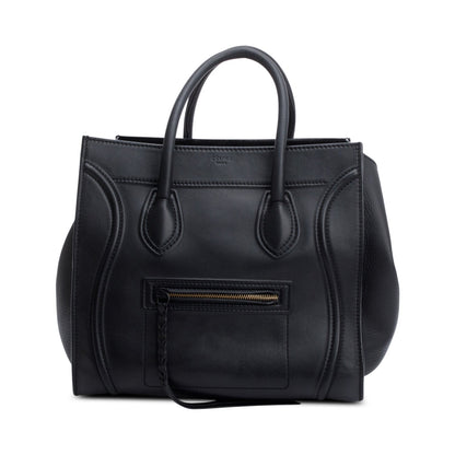 Celine Black Calfskin Leather Medium Phantom Luggage Tote