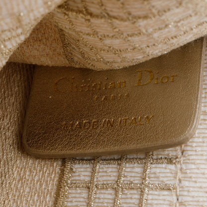 Christian Dior 2022 Metallic Gold Embroidery Crystal Embellished Mini Book Tote