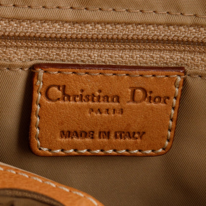 Christian Dior White Diorissimo Tan Leather Multi-Pocket Tote