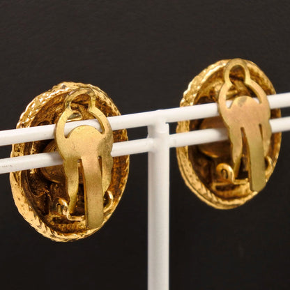 CHANEL Earring Plated Gold gold vintage COCO Mark Women