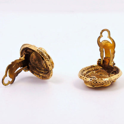 CHANEL Earring Plated Gold gold vintage COCO Mark Women