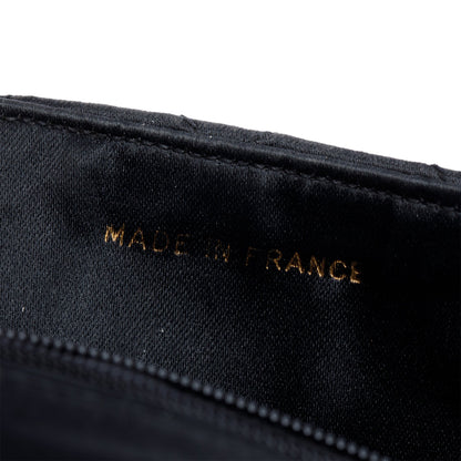 Chanel Vintage Black Quilted Satin Half Moon Flap Bag