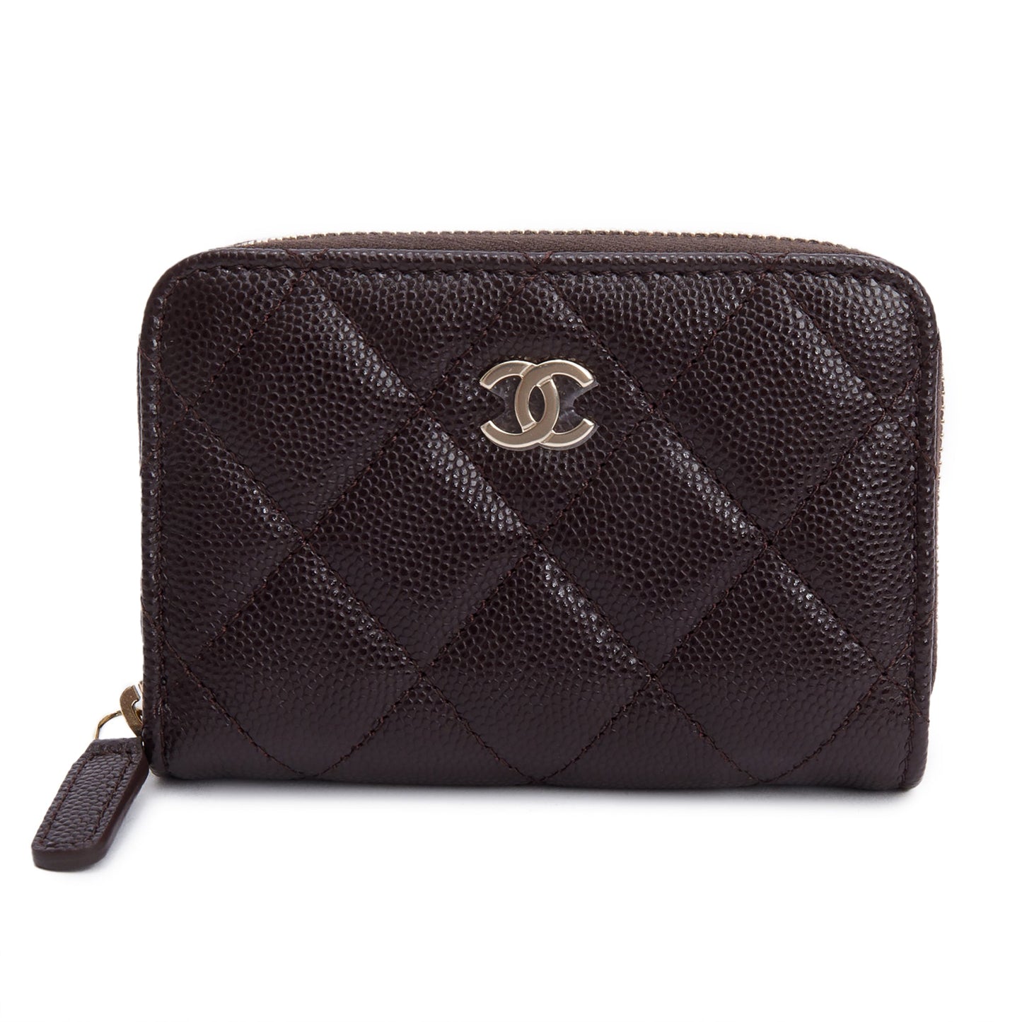 Chanel Brown Caviar Leather Classic Zipped Coin Purse