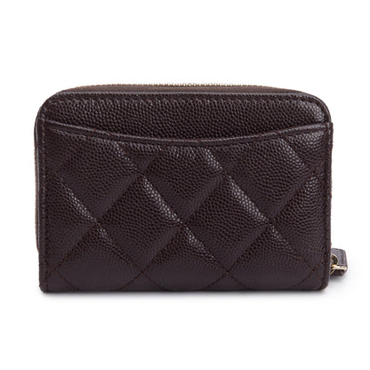 Chanel Brown Caviar Leather Classic Zipped Coin Purse