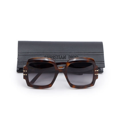 Christian Dior Brown Tortoise Acetate DiorSignature S1U Oversized Sunglasses