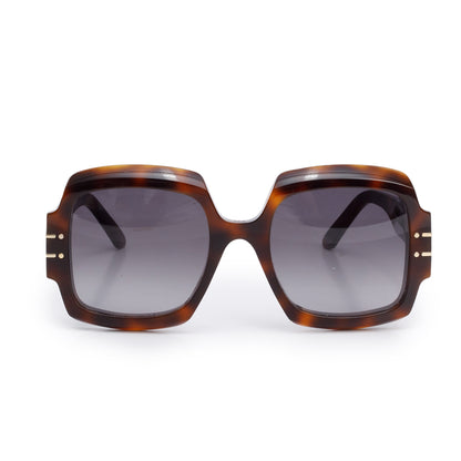 Christian Dior Brown Tortoise Acetate DiorSignature S1U Oversized Sunglasses
