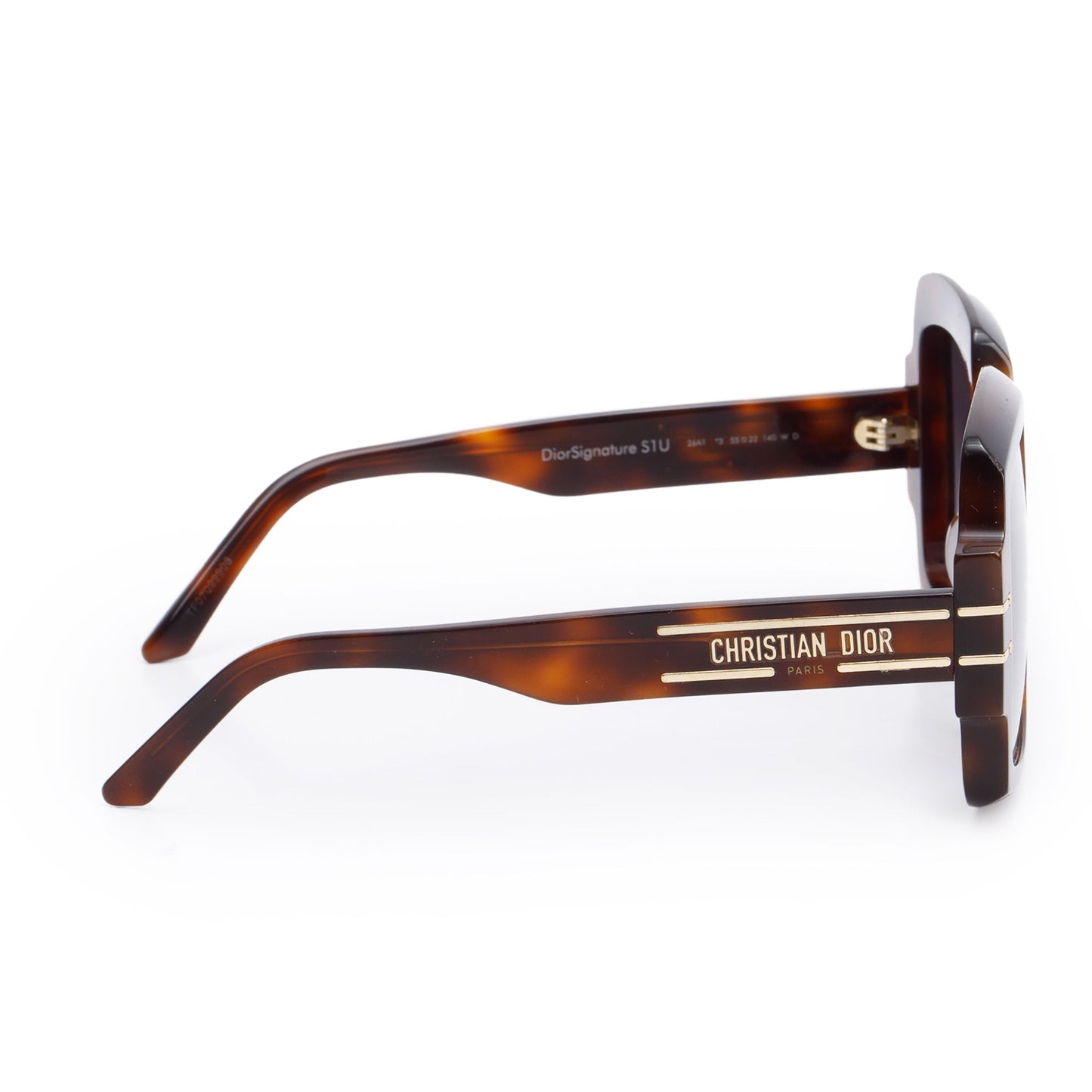 Christian Dior Brown Tortoise Acetate DiorSignature S1U Oversized Sunglasses