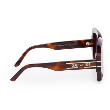 Christian Dior Brown Tortoise Acetate DiorSignature S1U Oversized Sunglasses