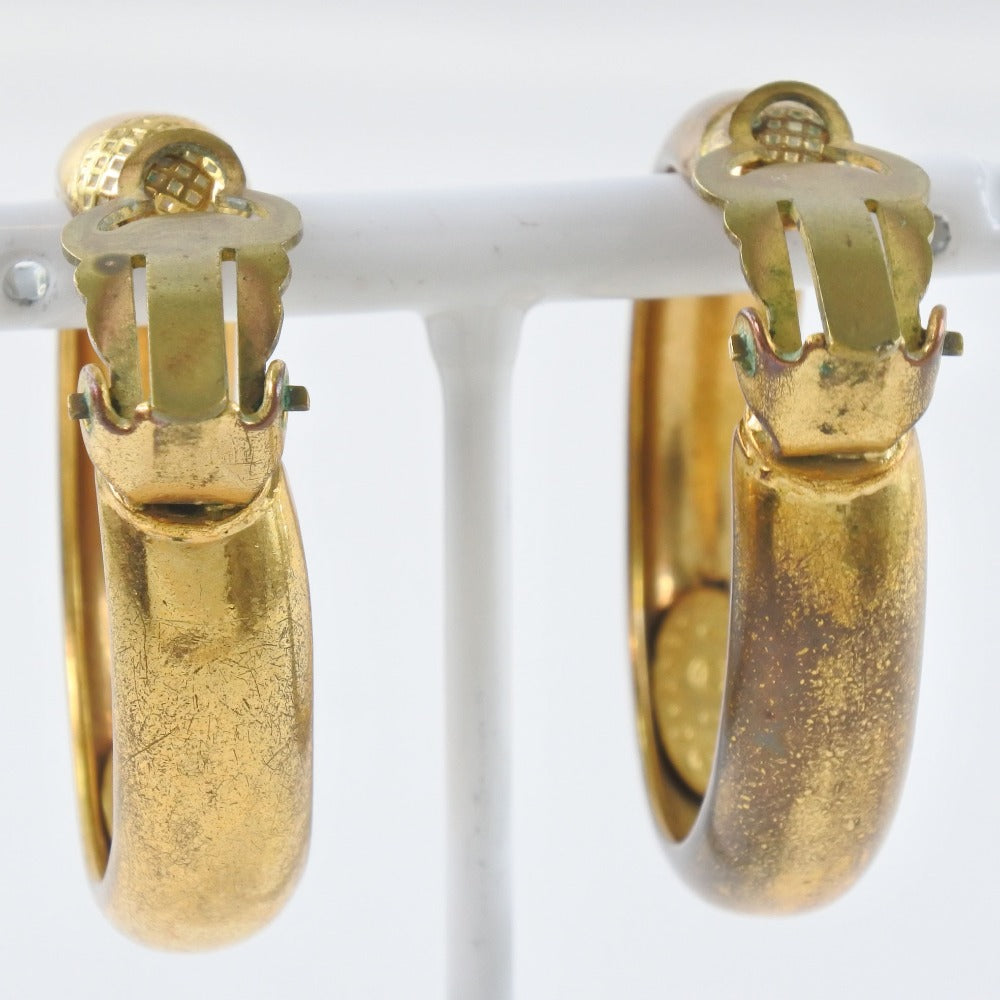 CHANEL Earring Plated Gold gold hoop COCO Mark Women