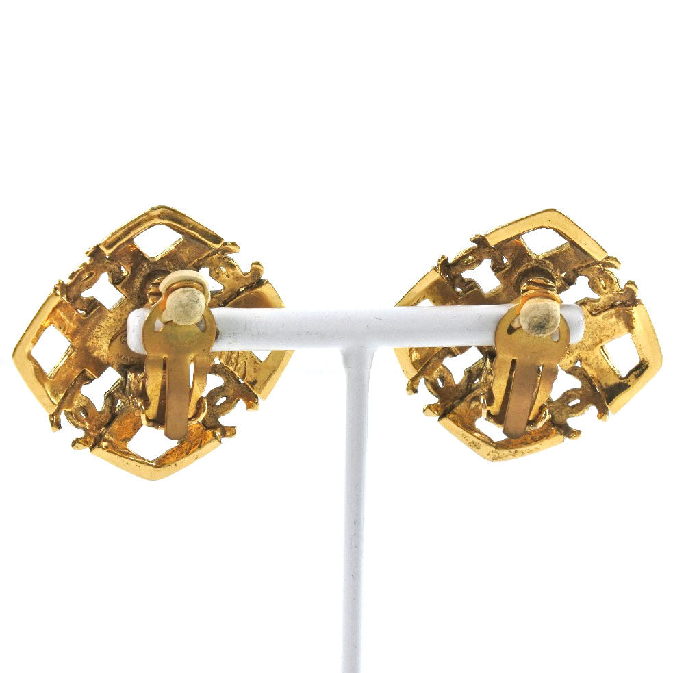 CHANEL Earring Plated Gold gold vintage COCO Mark Women