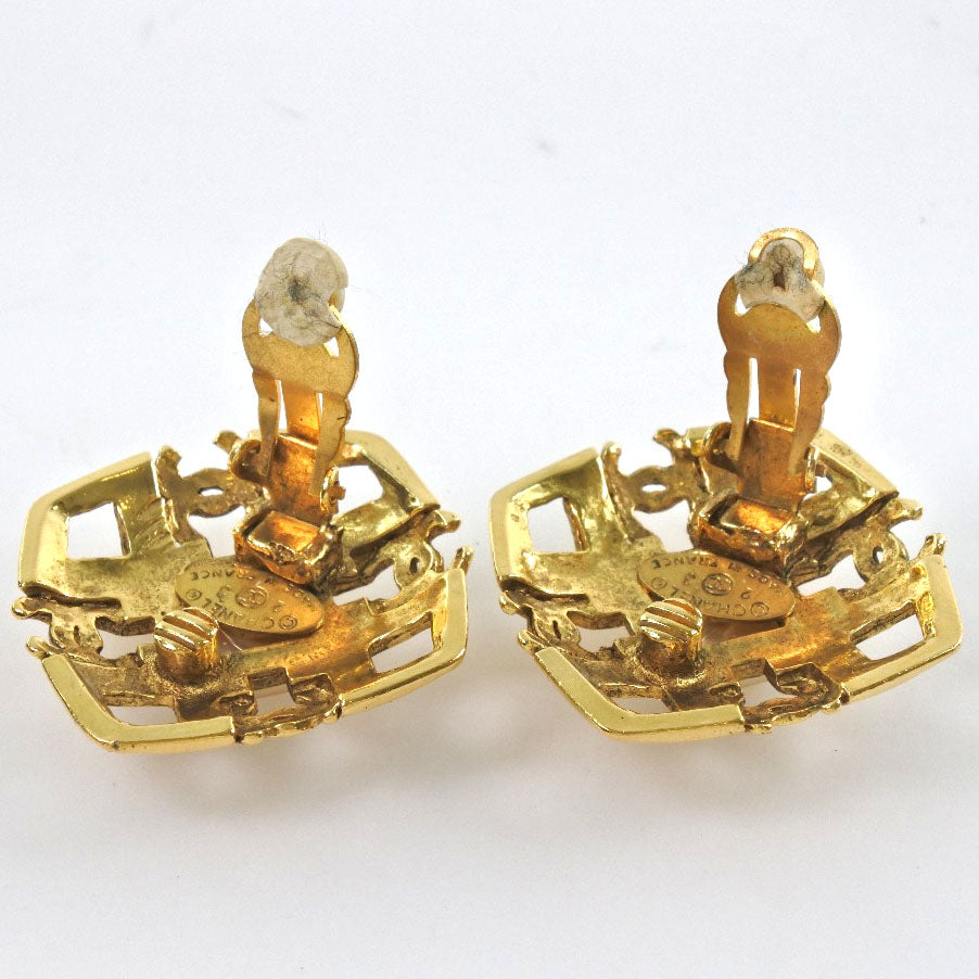 CHANEL Earring Plated Gold gold vintage COCO Mark Women