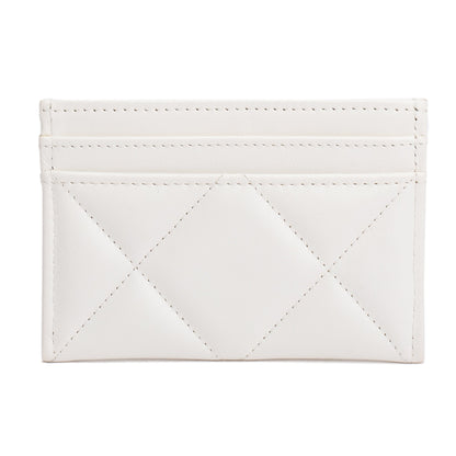 Chanel White Quilted Lambskin Leather 19 Card Holder