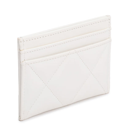 Chanel White Quilted Lambskin Leather 19 Card Holder