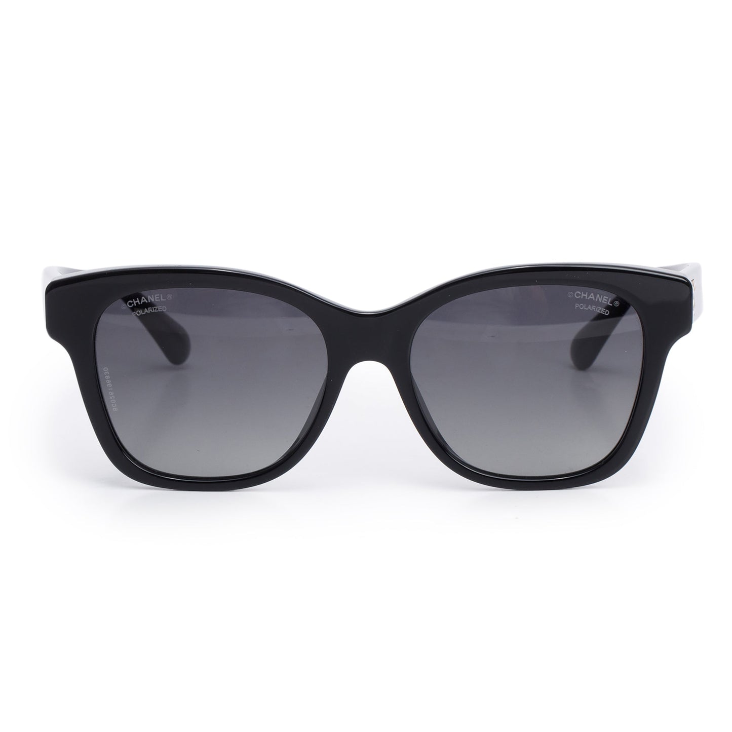 Chanel 5482-H  Black Acetate CC Faux Pearl Square Sunglasses